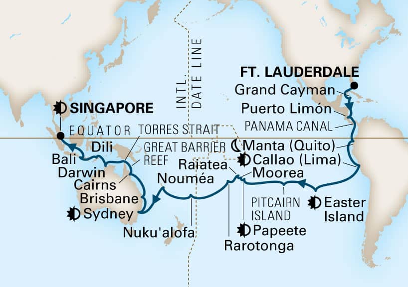 carte Tour du Monde, 56 jours