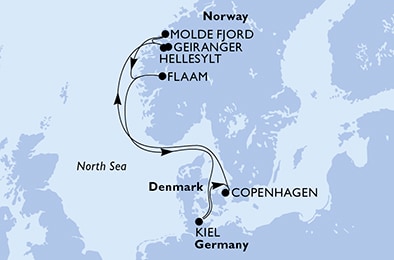 carte Europe du Nord, 8 jours