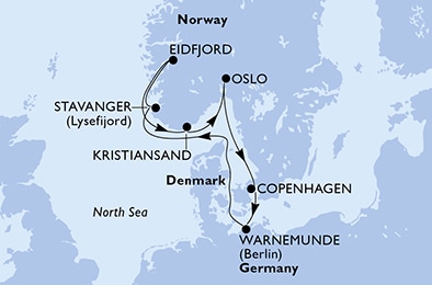 carte Europe du Nord, 8 jours