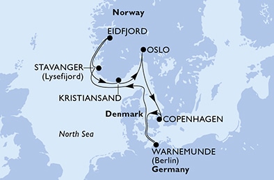 carte Europe du Nord, 8 jours