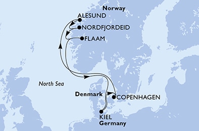 carte Europe du Nord, 8 jours