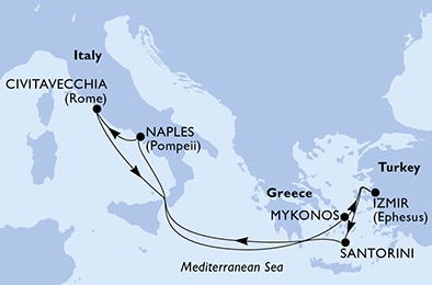 carte *Grèce et Turquie, 8 jours