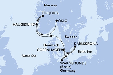 carte Europe du Nord, 8 jours