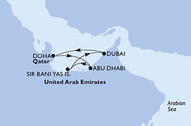 carte Dubai et les Emirats, 8 jours