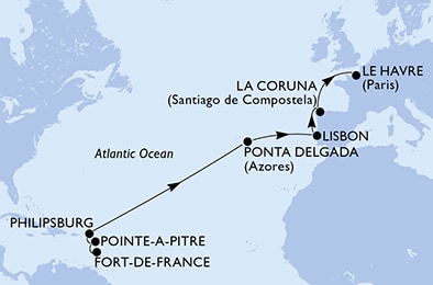 carte Transatlantiques, 16 jours