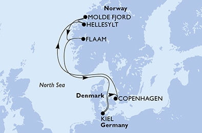 carte Europe du Nord, 8 jours