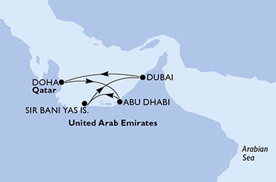 carte Dubai et les Emirats, 8 jours