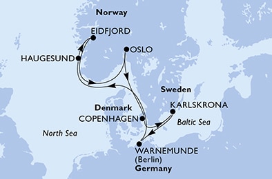 carte Europe du Nord, 9 jours