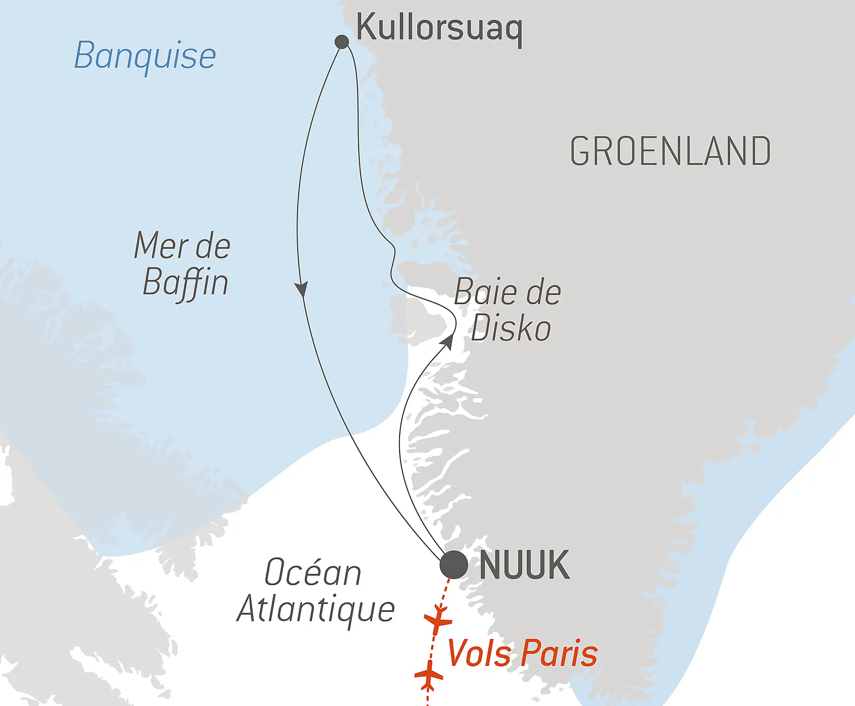 carte *L’Arctique sur le brise glace de Ponant: rencontre avec les derniers gardiens du Pôle Nord