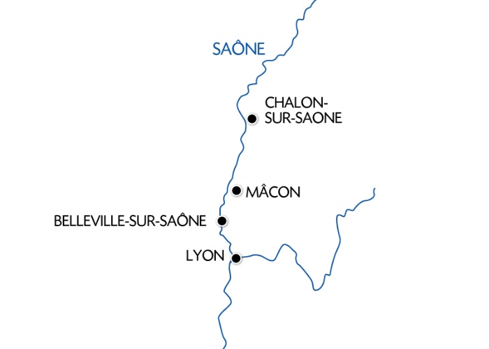 carte Croisière exceptionnelle sur la Saône pour célébrer le Beaujolais Nouveau (formule port/port), 5 jours - BJL_PP2