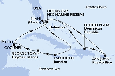 carte Caraïbes et Antilles, 15 jours