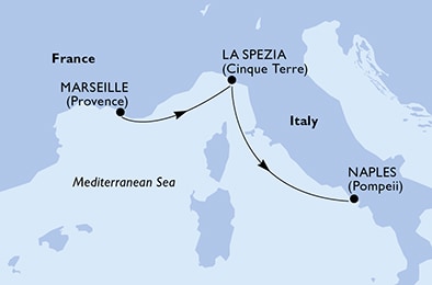 carte Méditerranée, 3 jours