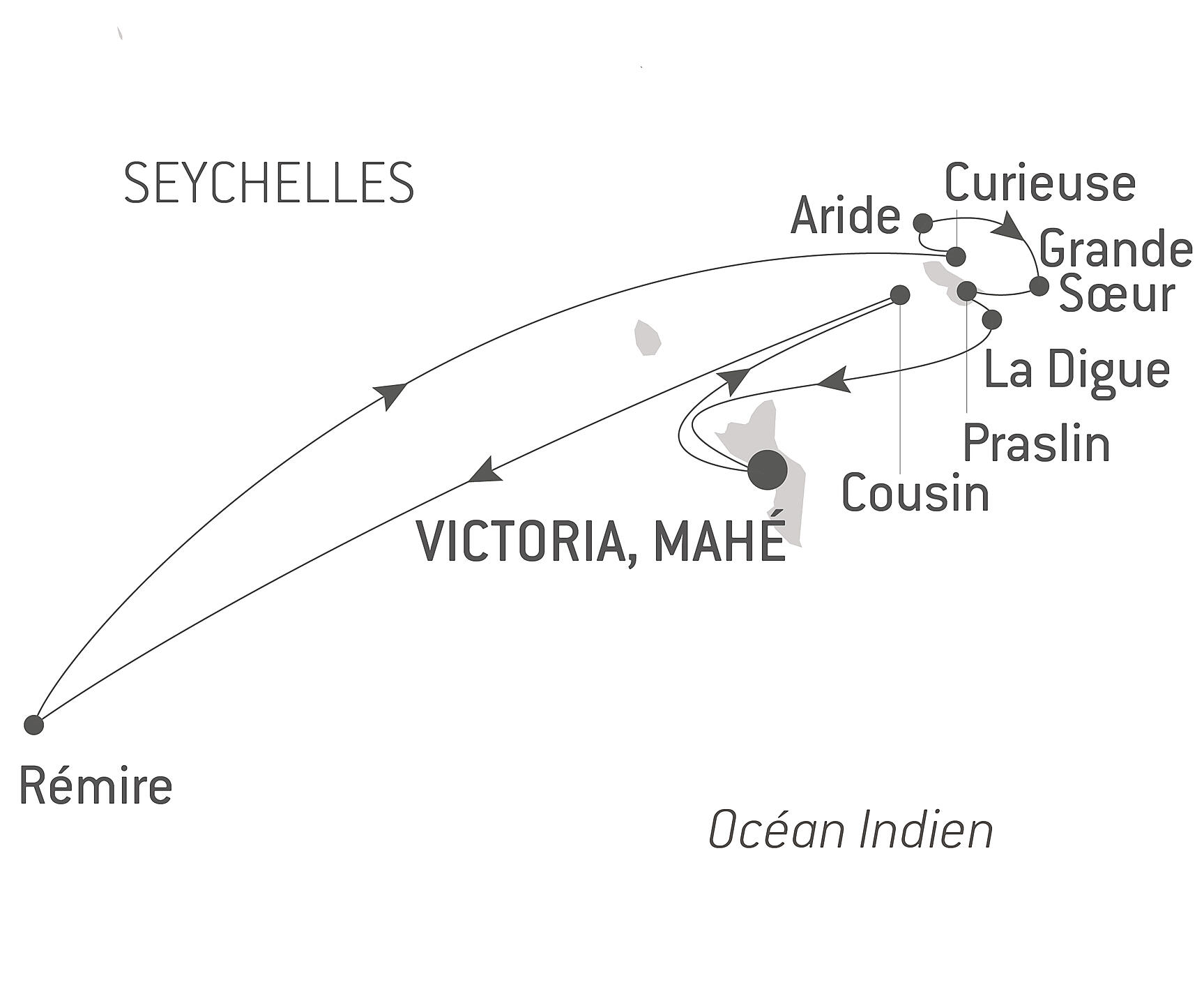 carte L’essentiel des Seychelles, 9 jours