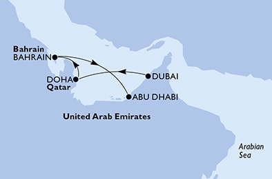 carte Dubai et les Emirats, 5 jours