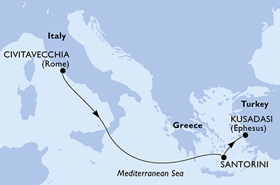 carte Méditerranée, 4 jours