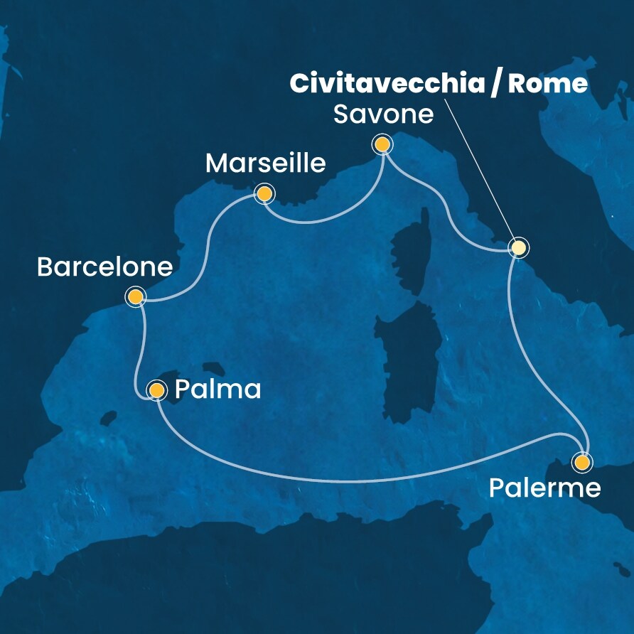 carte Méditerranée, 8 jours