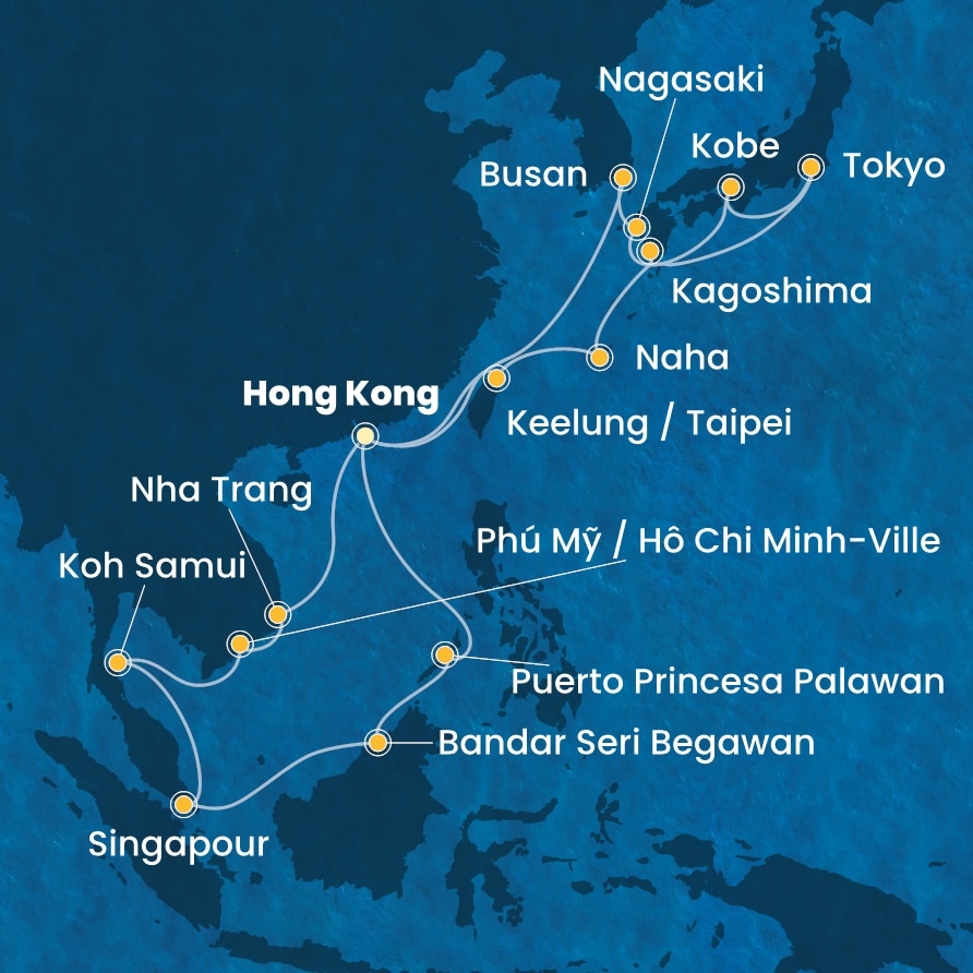 carte Asie, 29 jours